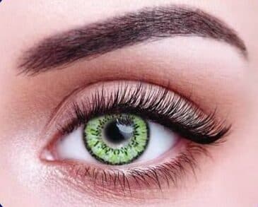 لنز رنگی چشم نیو ویژن پرو 6 ماهه سبز یشمی دور مشکی مدل Jade Green 2