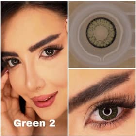 لنز رنگی چشم نیو ویژن پرو 6 ماهه سبز یشمی دور مشکی مدل Jade Green 2 — تصویر ۳