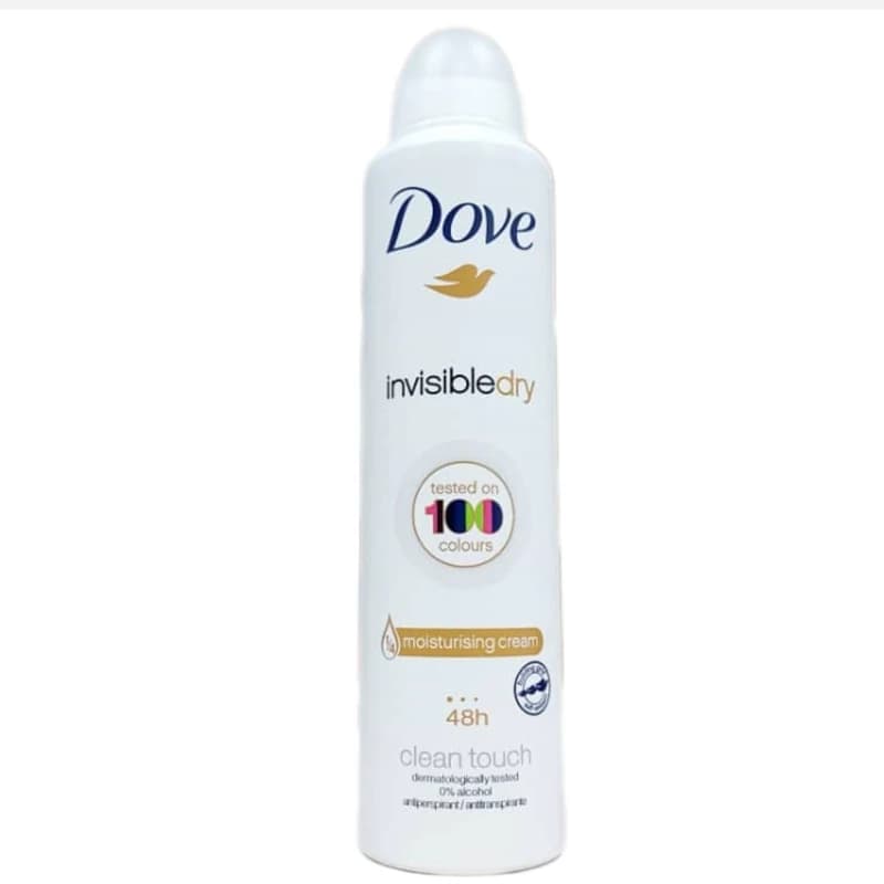 اسپری ضد تعریق زنانه داو 100 سفید رنگ Invisible Dry حجم 250 میل (اورجینال UK)