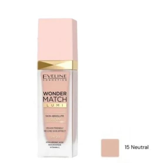 کرم پودر آبرسان اولاین EVELINE مدل lumi رنگ شماره 15 NATURAL حجم 30 میل