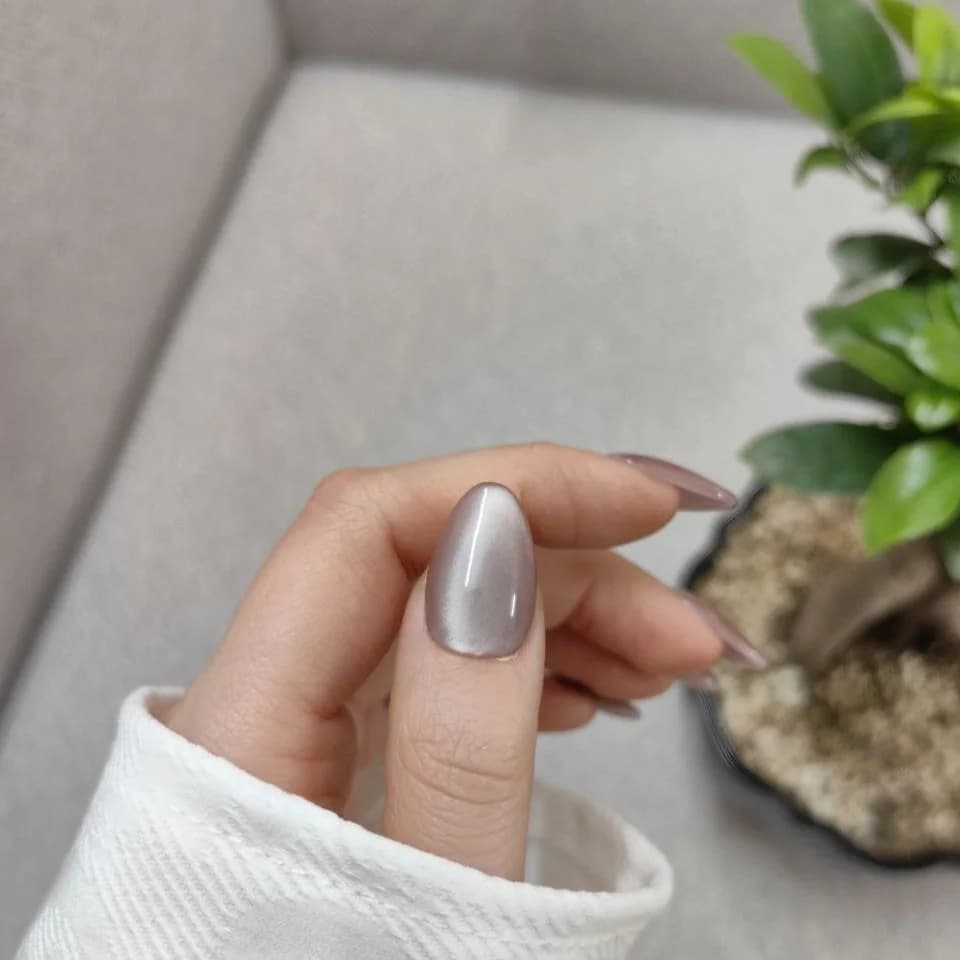 ناخن مصنوعی فرم بادامی رنگ آیس قهوه ای براق راسا – RSN0474 — تصویر ۲