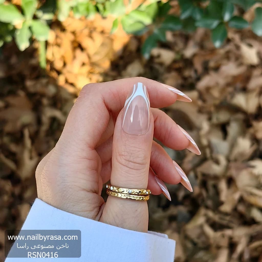 ناخن مصنوعی رنگ ناخن طرح فرنچ راسا – RSN0416