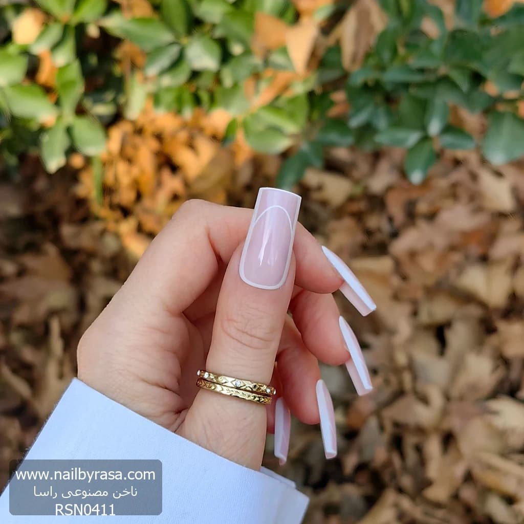 ناخن مصنوعی رنگ ناخن طرح فرنچ راسا – RSN0411