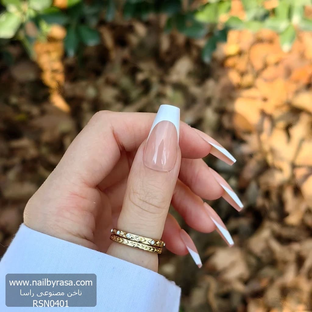 ناخن مصنوعی رنگ ناخن طرح فرنچ راسا – RSN0401