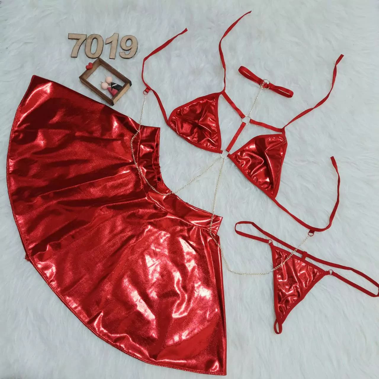 لباس خواب یا ست فانتزی دیسکو زنجیردار Anahel کد 7019 — تصویر ۵