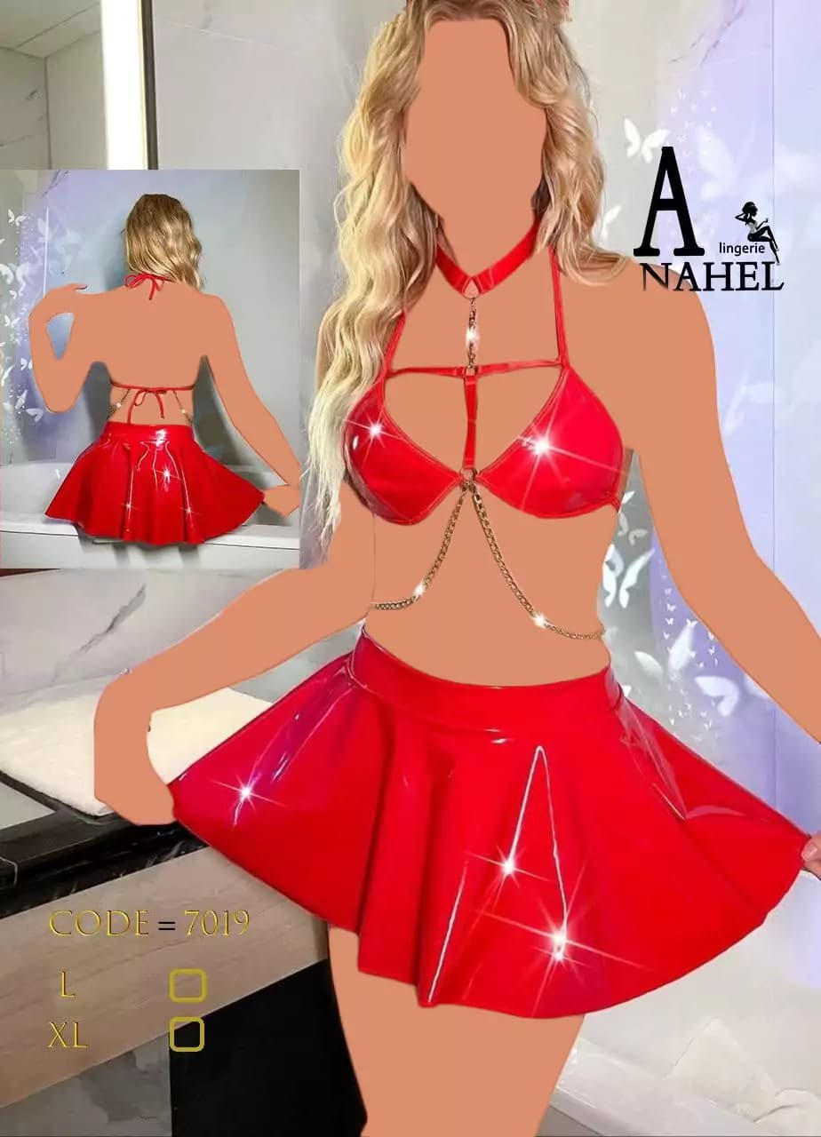 لباس خواب یا ست فانتزی دیسکو زنجیردار Anahel کد 7019 — تصویر ۳