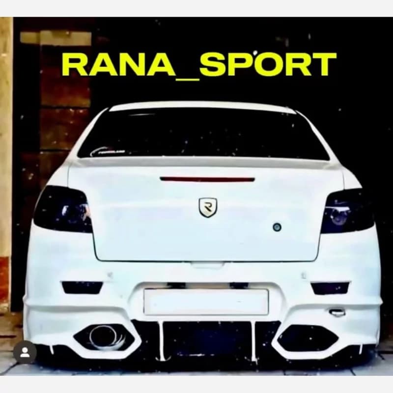 سپر عقب اسپرت رانا رنگ خام فایبرگلاس