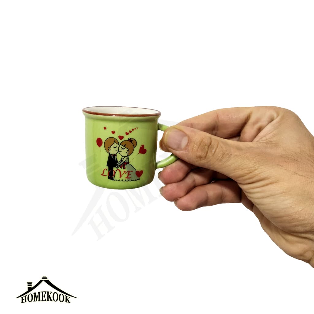 شات رنگی عروسکی سرامیک طرح LOVE — تصویر ۳