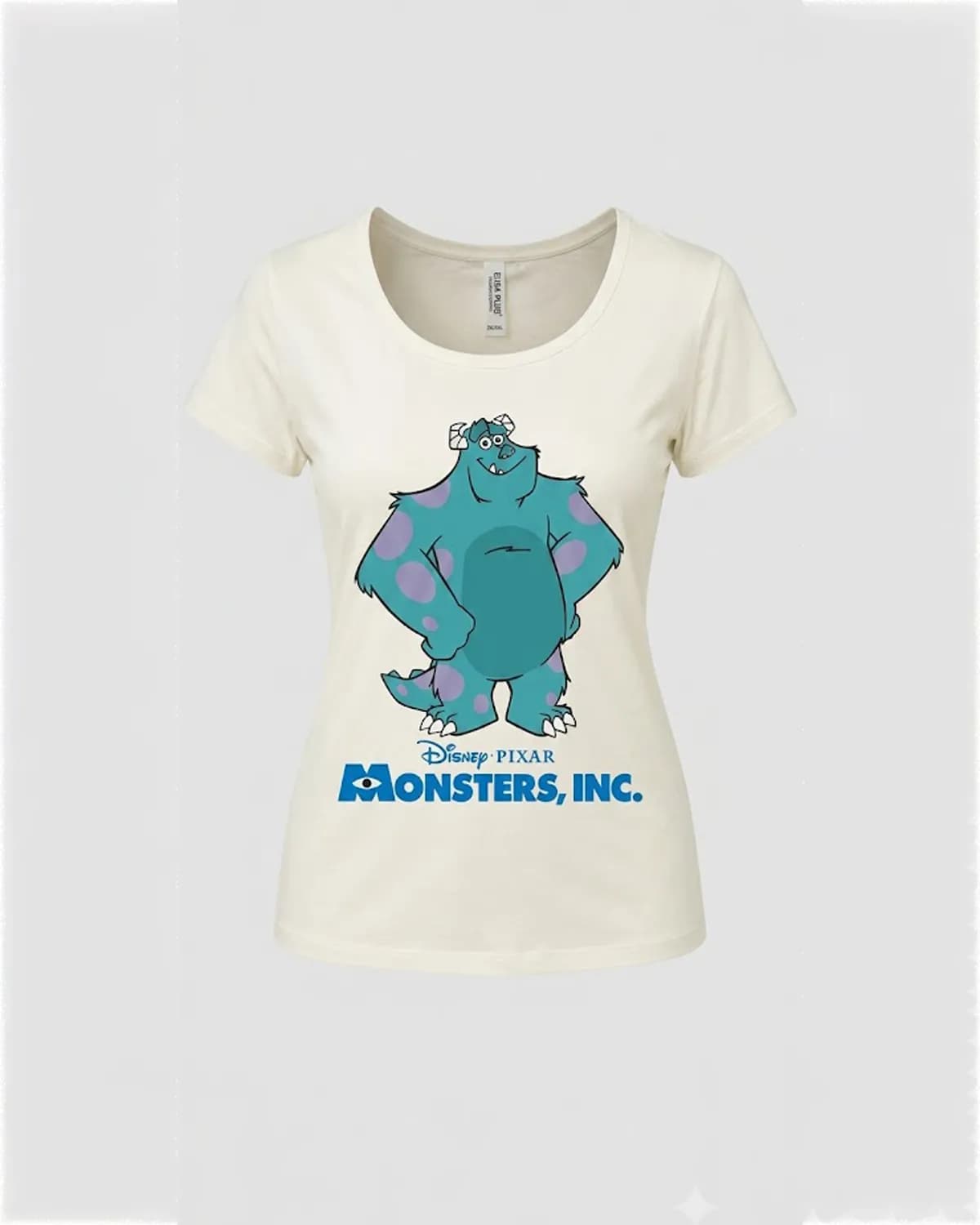 تیشرت زنانه طرح سالی کارخانه هیولاها (Monsters Inc) – رنگ سفید