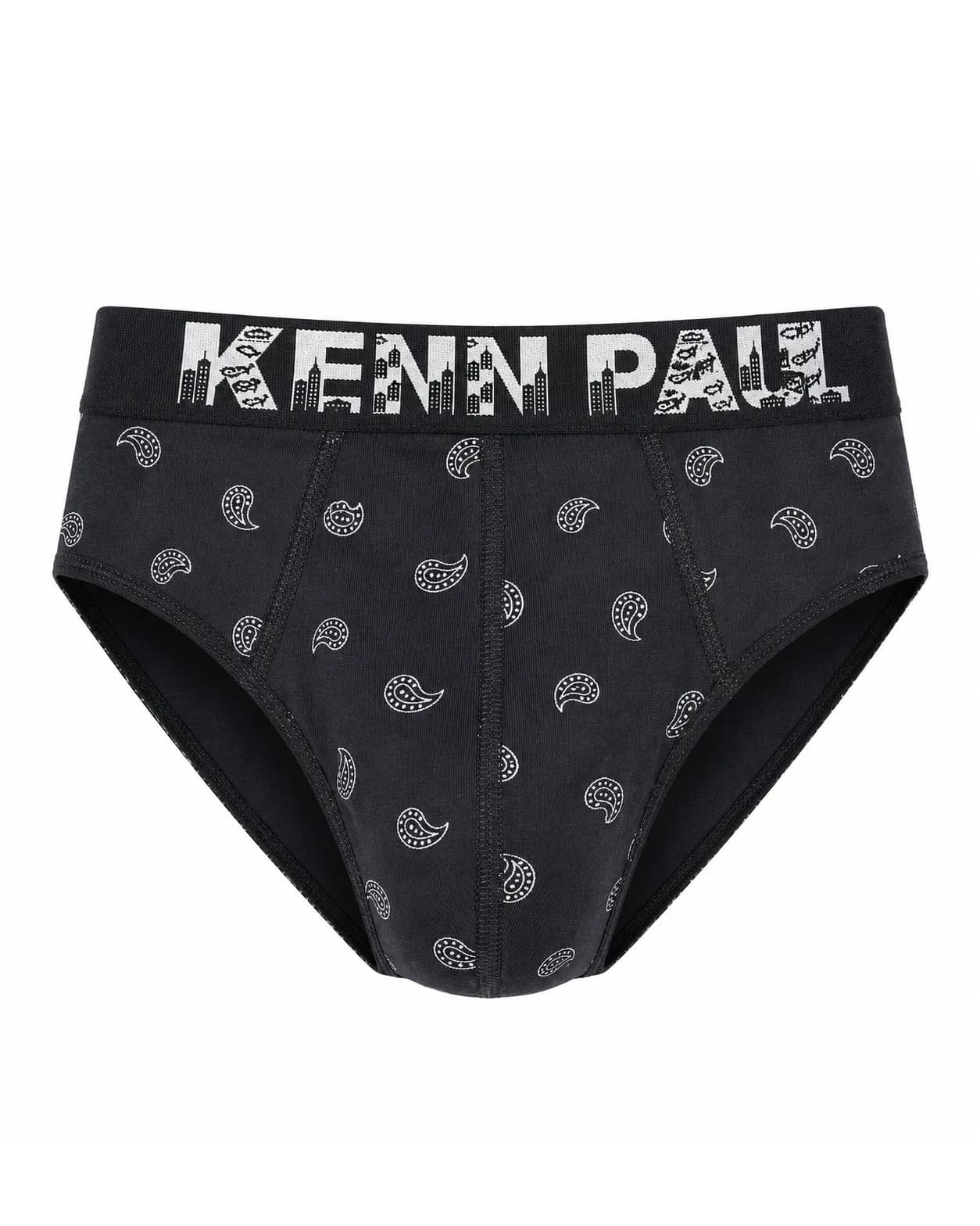 شورت مردانه اسلیپ طرح بته جقه برند KENN PAUL – مشکی، نخی