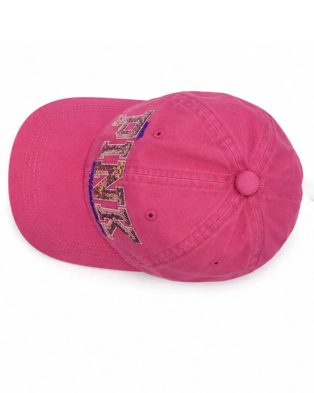 کلاه کپ دخترانه طرح PINK (پولک‌دوزی شده – سرخابی) — تصویر ۴