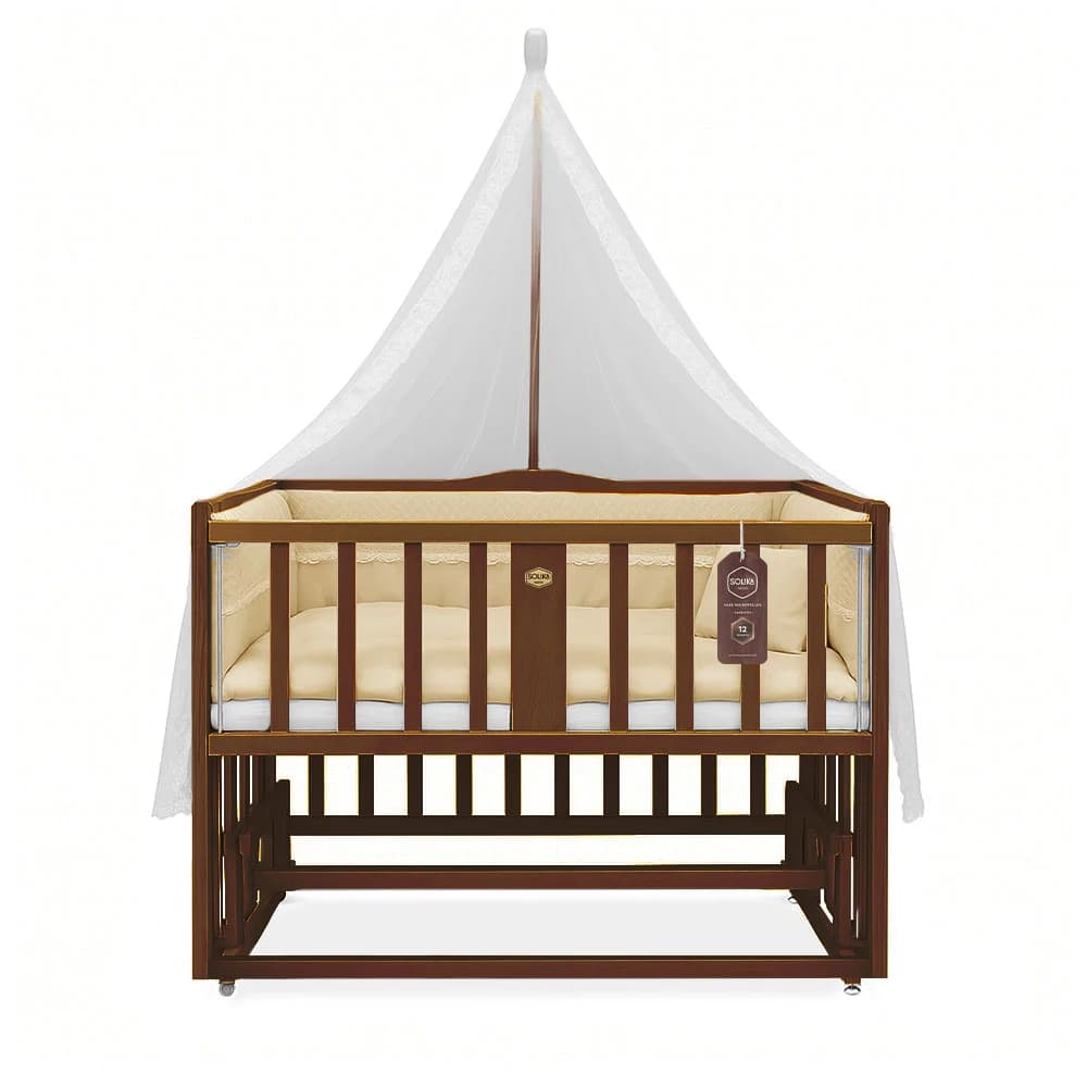تخت کنار مادر چوبی سلیکا وود Solika wood مدل ساینا 120 — تصویر ۲