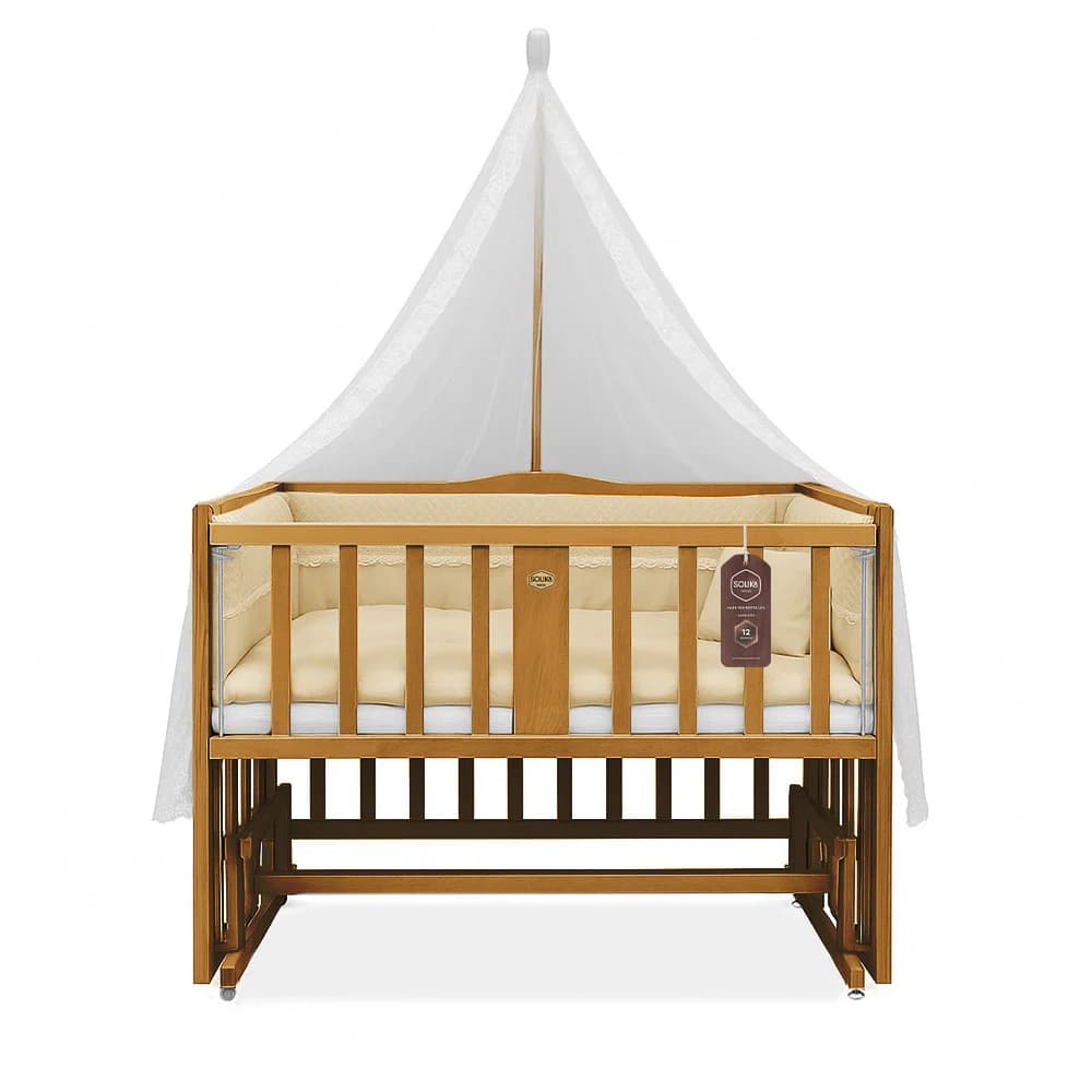تخت کنار مادر چوبی سلیکا وود Solika wood مدل ساینا 105 — تصویر ۲