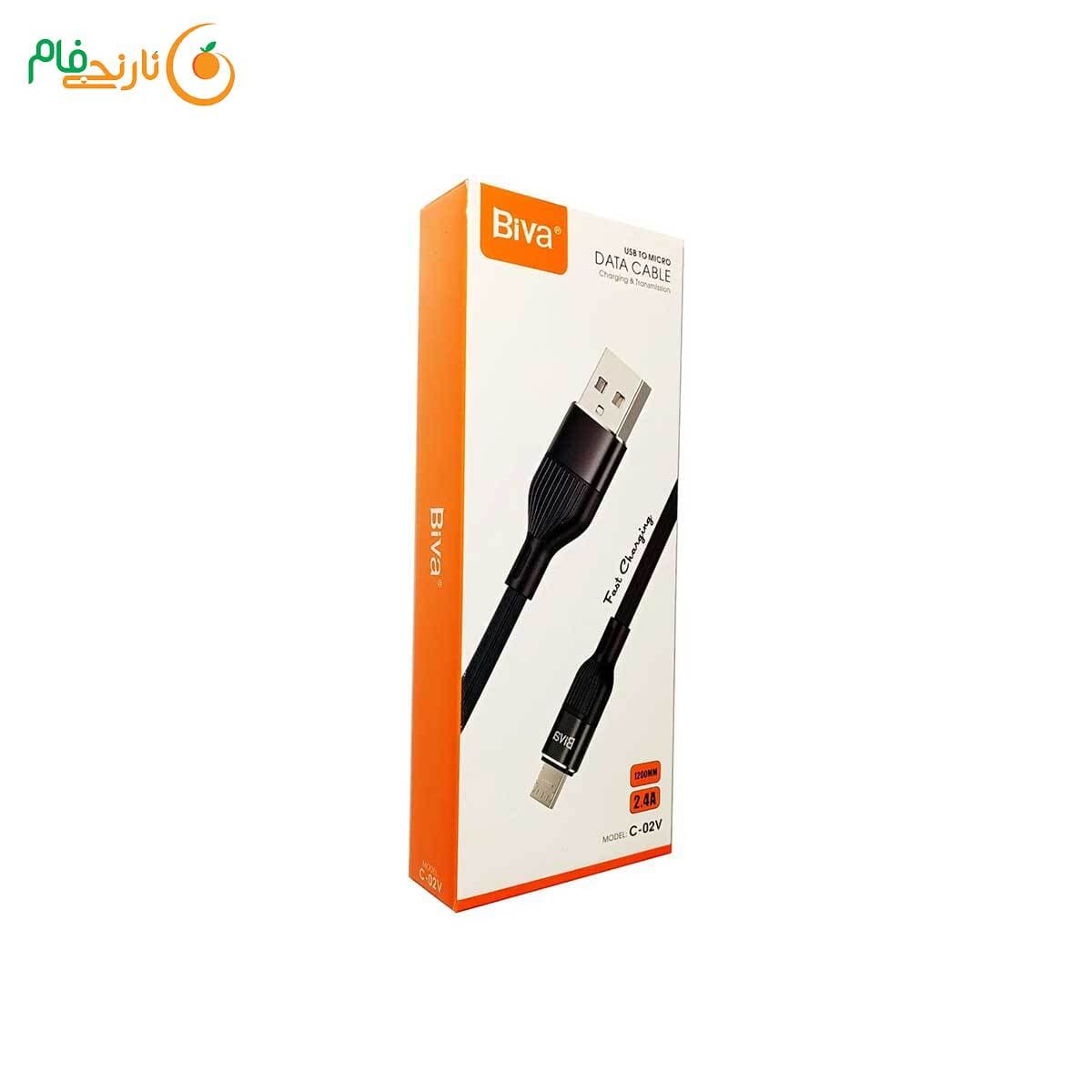 کابل شارژر 2.4A بیوا USB-A به microUSB مدل C-02V — تصویر ۳
