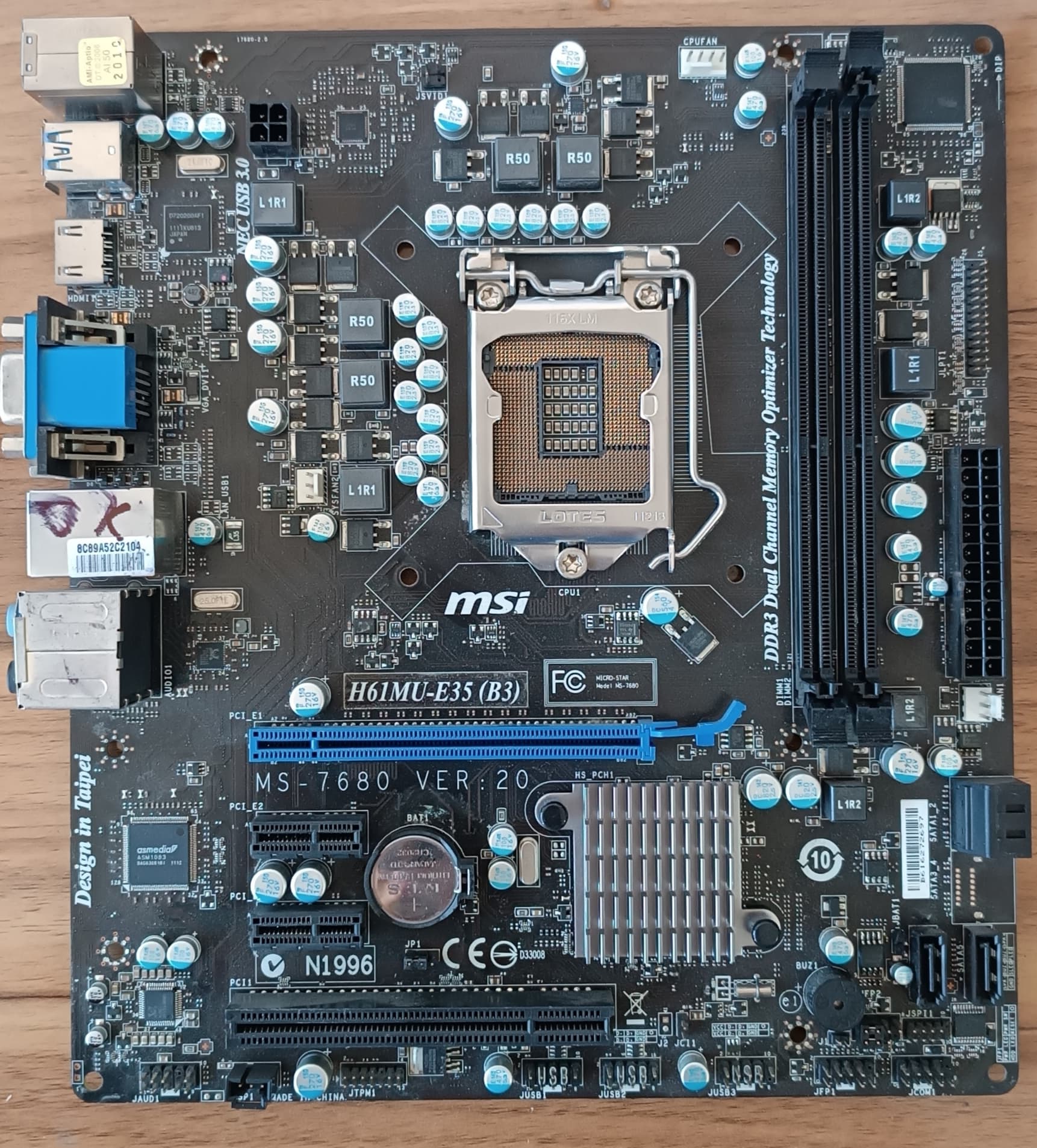 مادربرد ام اس آی مدل H61mu-E35 B3 استوک