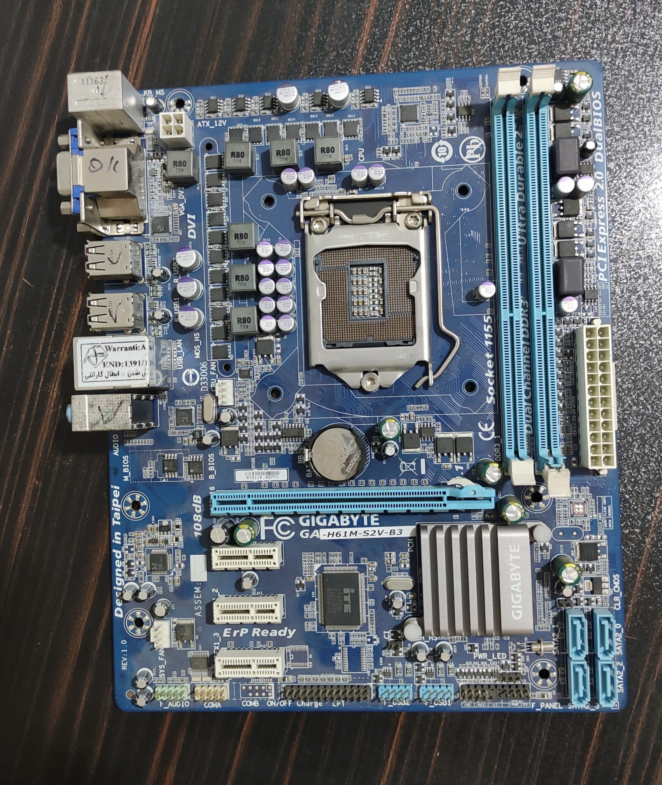 مادربرد گیگابایت مدل GA-H61M-S2V-B3 استوک