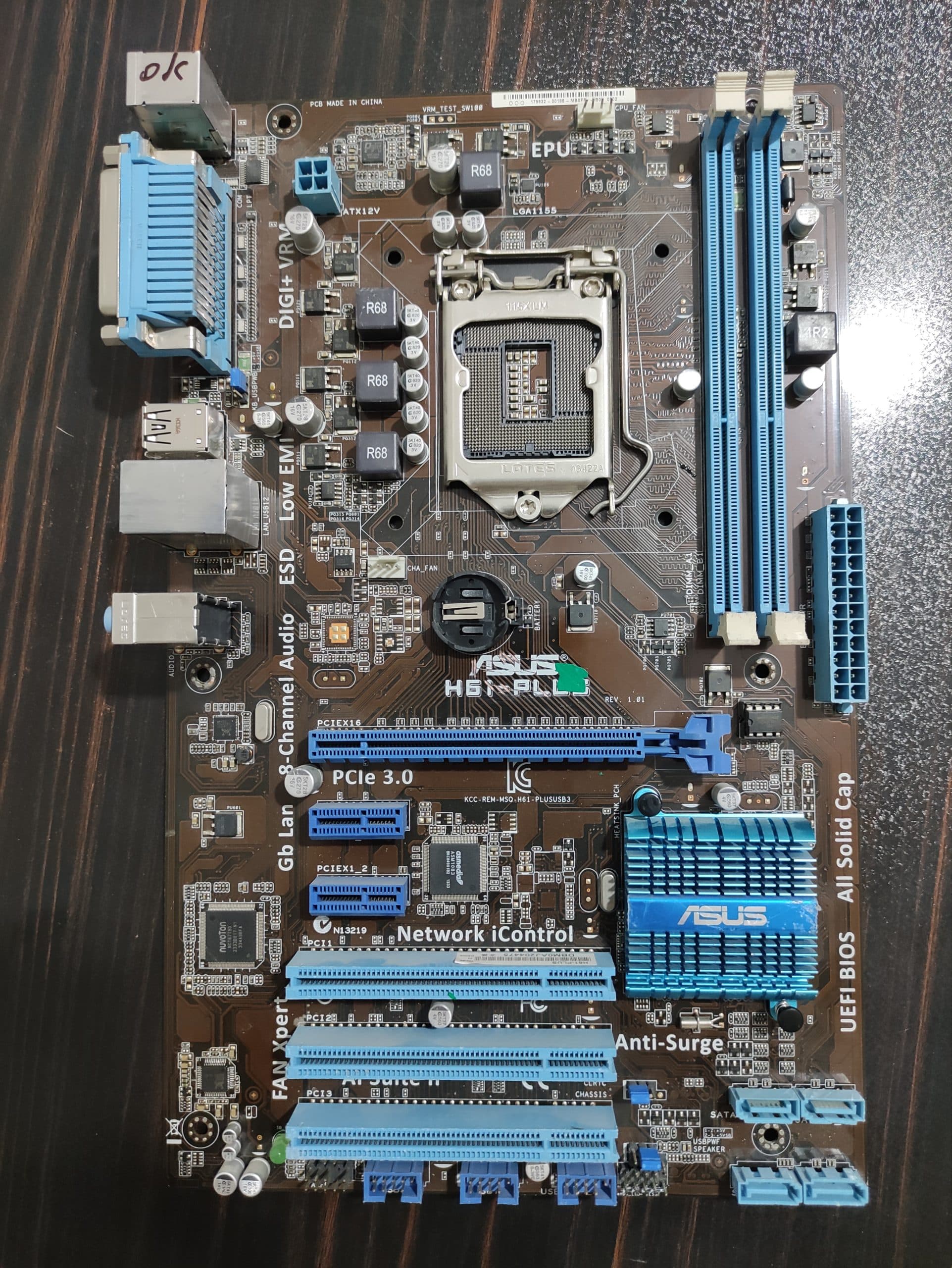 مادربرد ایسوس مدل H61-PLUS استوک