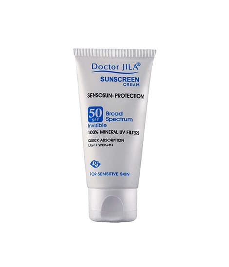 کرم ضد آفتاب سنسوسان پروتکشن SPF50 دکتر ژیلا 50 گرم — تصویر ۴