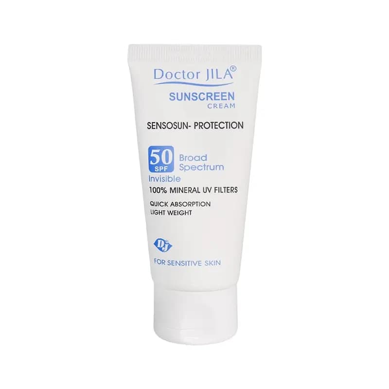 کرم ضد آفتاب سنسوسان پروتکشن SPF50 دکتر ژیلا 50 گرم — تصویر ۲