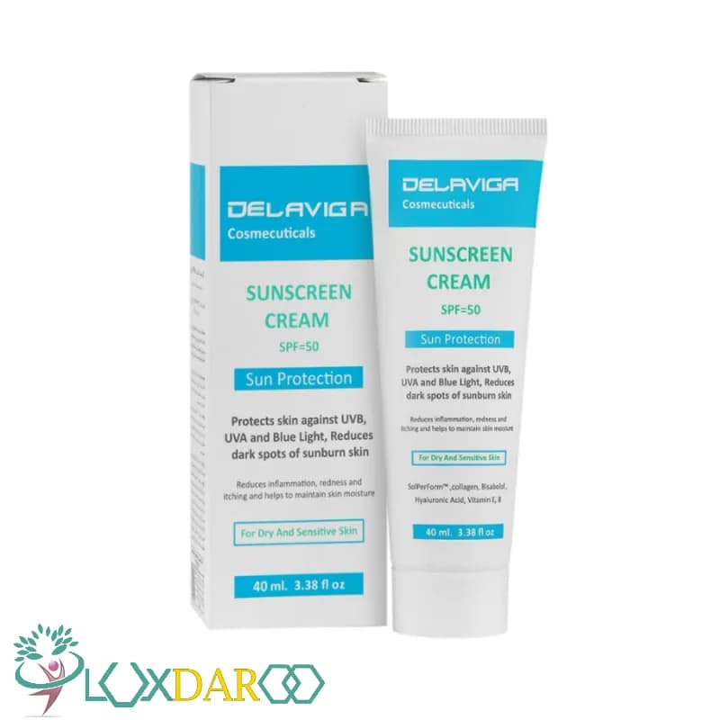 کرم ضد آفتاب پوست خشک و حساس دلاویگا SPF50