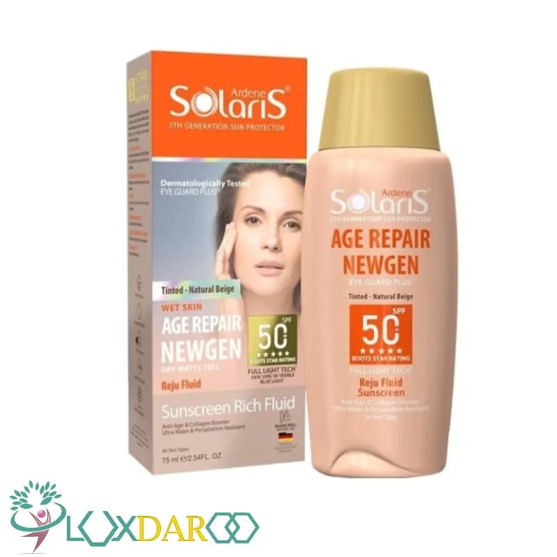فلوئید ضدآفتاب بژ طبیعی ضدچروک آردن سولاریس SPF50+