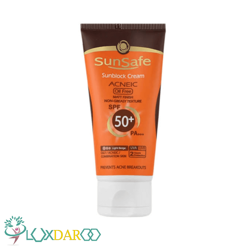 کرم ضدآفتاب کرم پودری بژ روشن سان سیف SPF50+