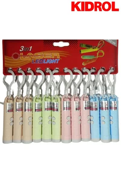 لیزر پوینتر مینی 3 کاره جاکلیدی، چراغ LED و لیزر — تصویر ۳