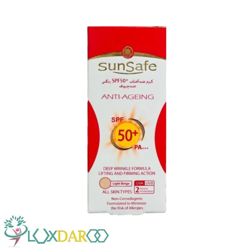 کرم ضدآفتاب ضد چروک بژ روشن سان سیف SPF50+