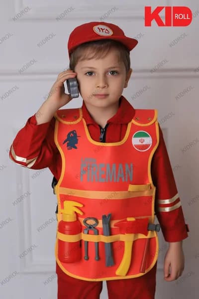 جلیقه با لوازم و کپسول آتش نشانی بچه گانه