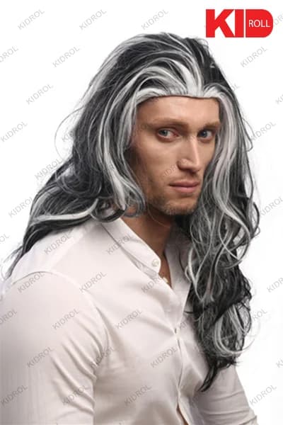 کلاه گیس خاکستری بلند