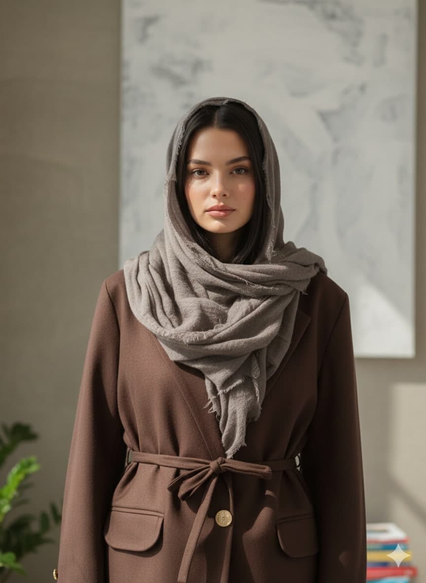 کت مخمل قهوه‌ای با آستر C21