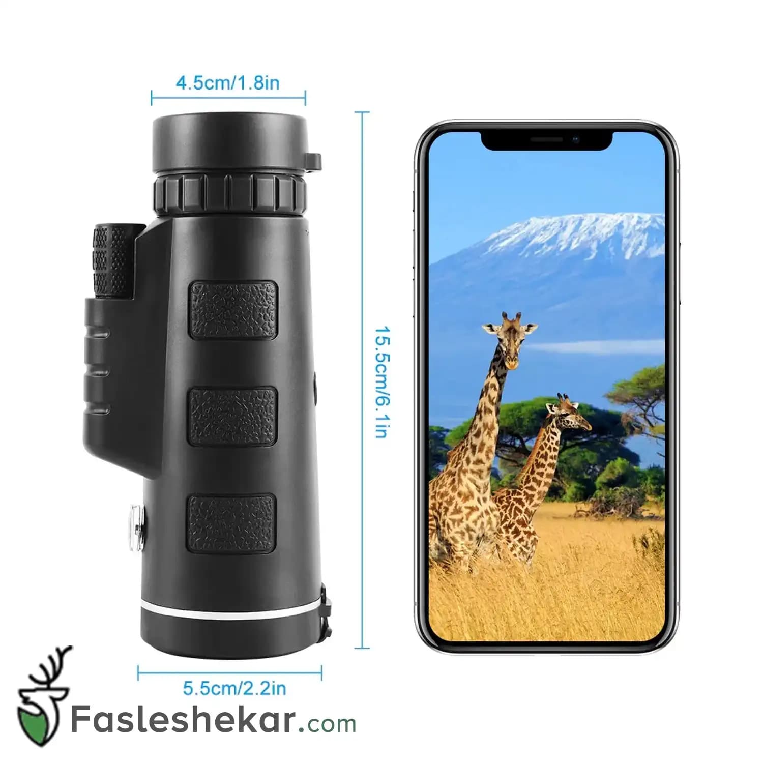 دوربین تک چشمی بوشنل مدل 40X60 قطب نمادار — تصویر ۶