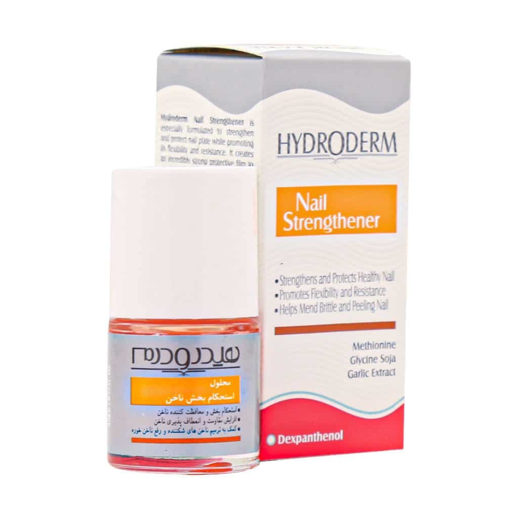 محلول استحکام بخش ناخن هیدرودرم مدل Nail Strengthener حجم 8 میلی‌ لیتر