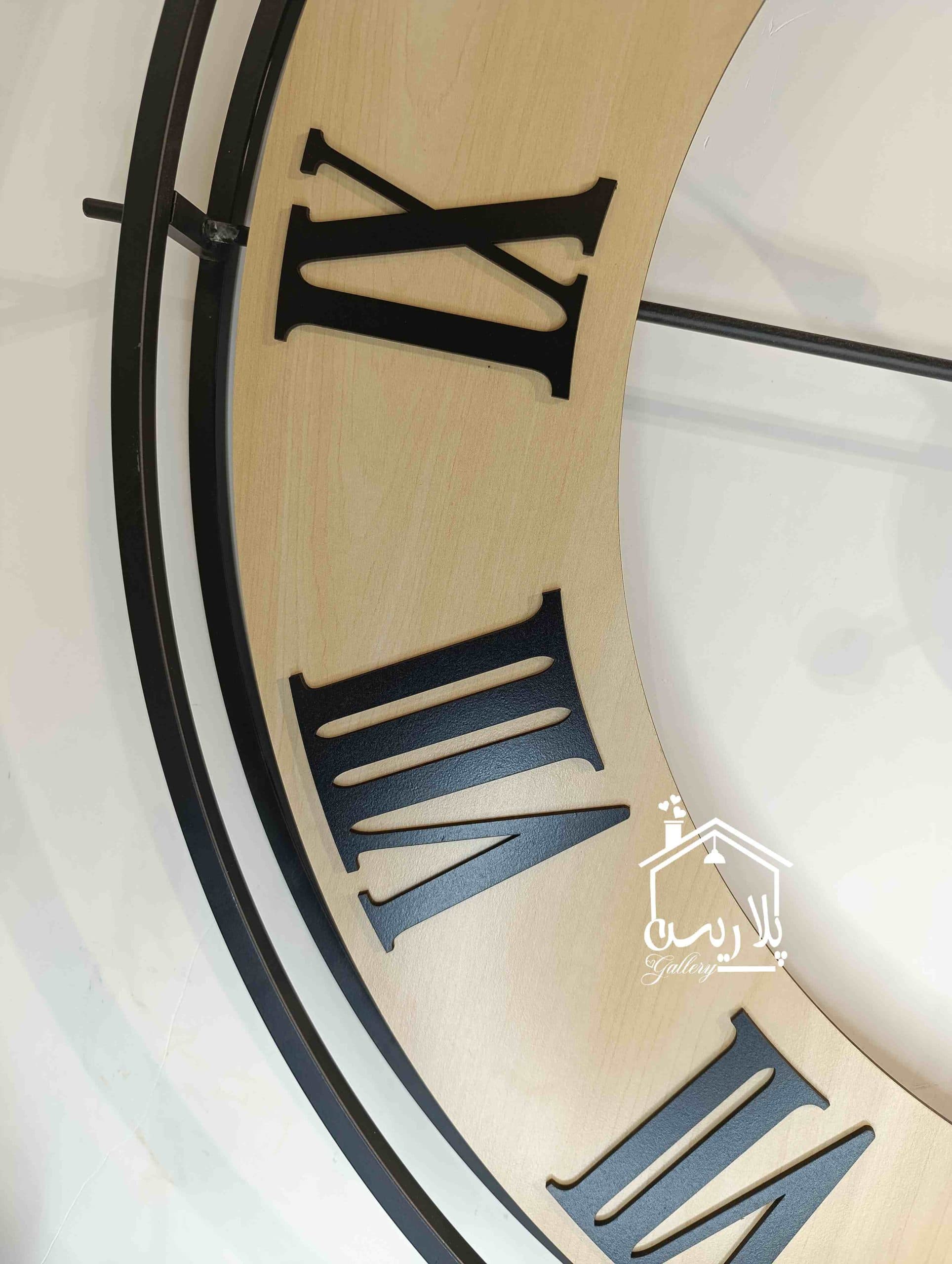 ساعت دیواری کرم مشکی قطر 90 سانت+ 33109 — تصویر ۴