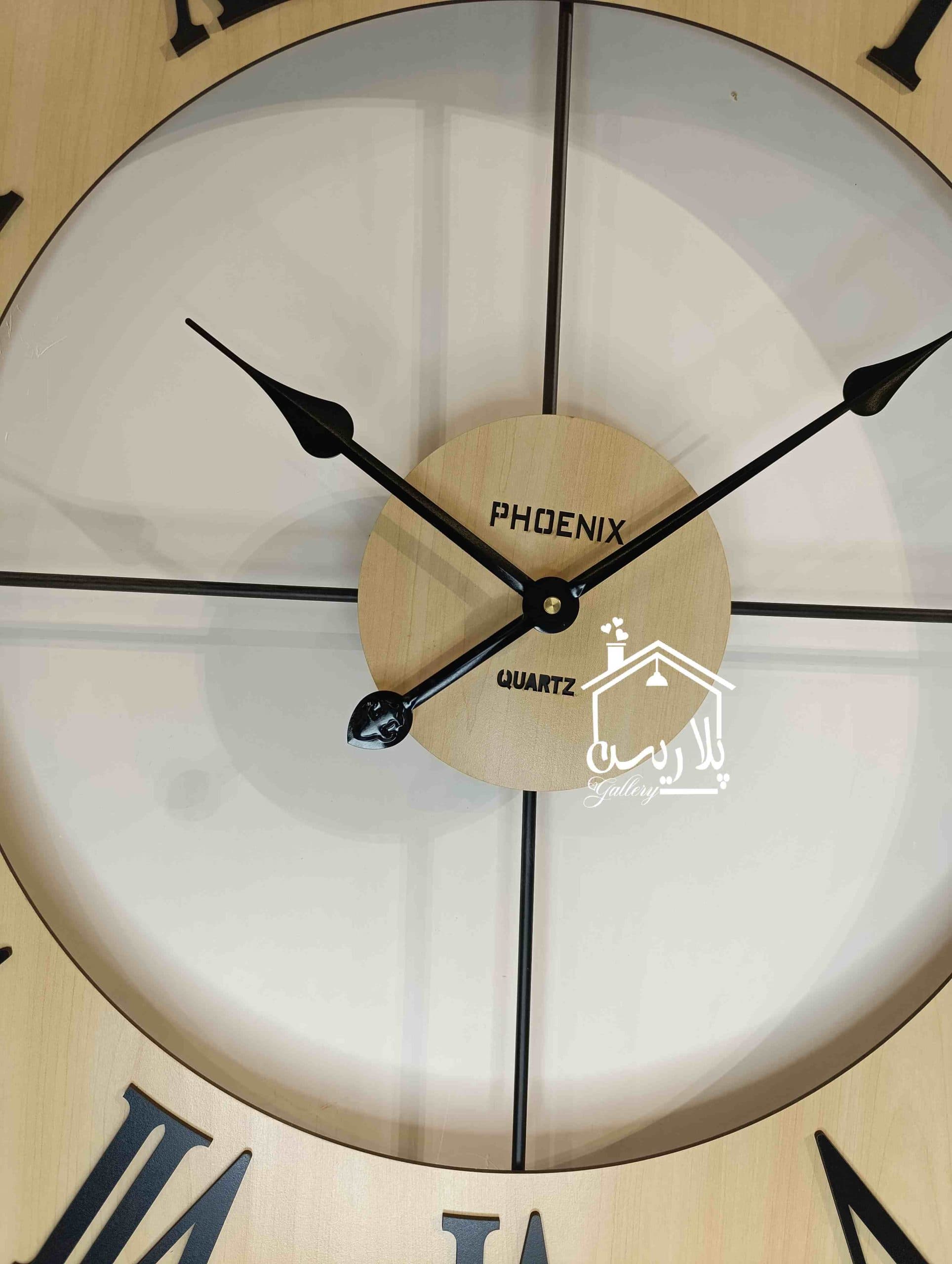 ساعت دیواری کرم مشکی قطر 90 سانت+ 33109 — تصویر ۵