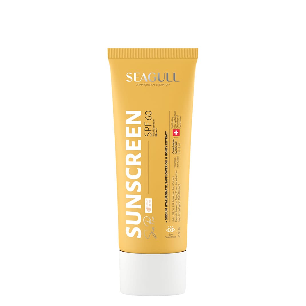 کرم ضد آفتاب رنگی فاقد چربی سی گل با SPF 60 حجم 50 میل