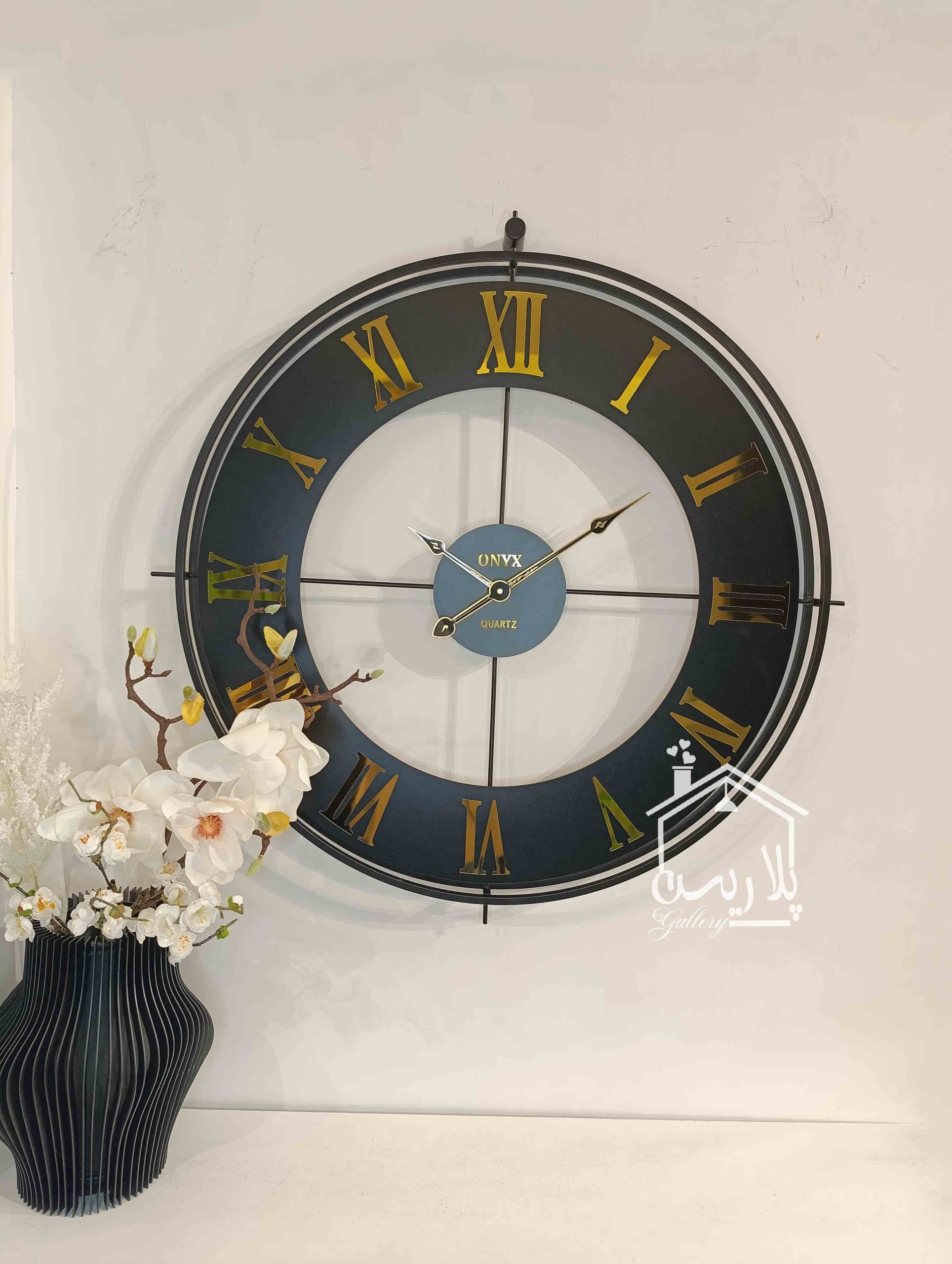ساعت دیواری مشکی عدد طلایی 90سانت+ 33108 — تصویر ۲
