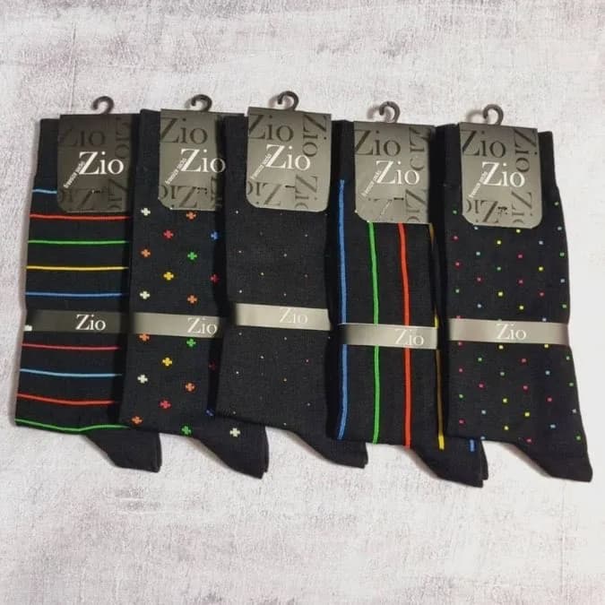 جوراب فانتزی مردانه مشکی با طرح مربع SR157 — تصویر ۳