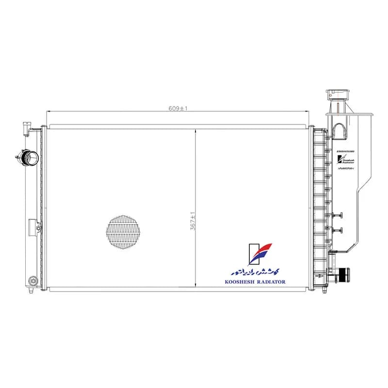 رادیاتور آب سمند EF7 بنزینی تکسوز کوشش مدل DR-EG246 — تصویر ۵