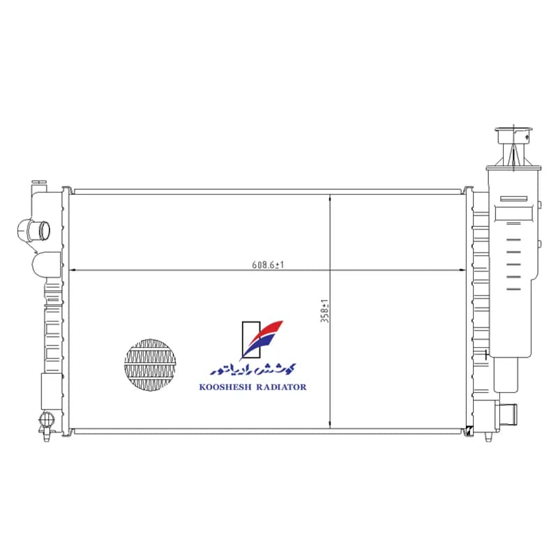 رادیاتور آب پژو 405 کلاسیک تک لول کوشش رادیاتور مدل DR-EG218 بستی — تصویر ۷