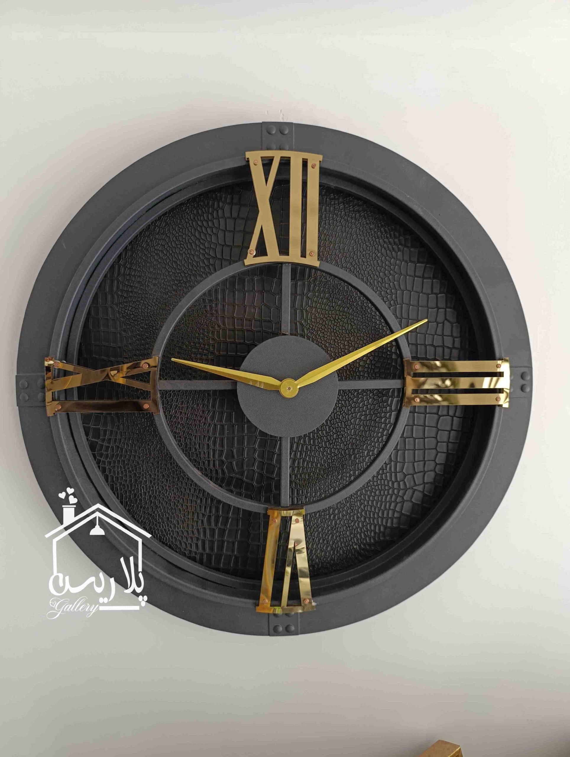 ساعت دیواری گرد چرم قطر 60 سانت