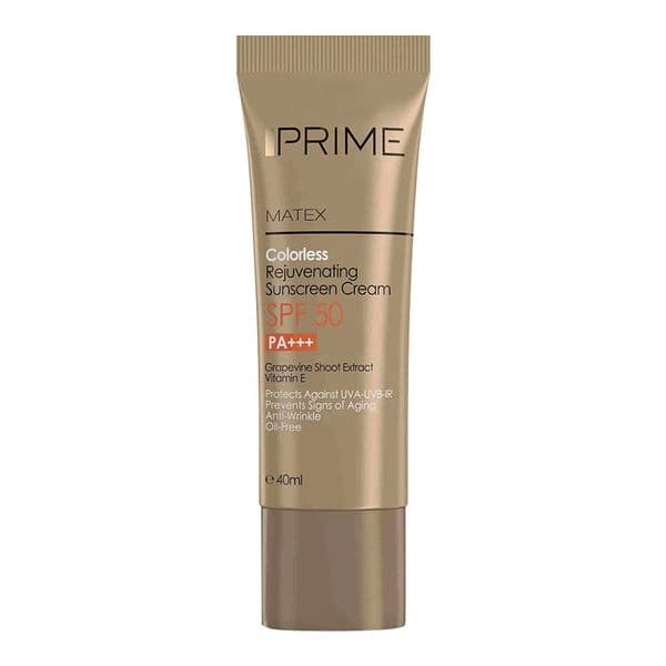 کرم ضد آفتاب بی رنگ پرایم مدل Rejuvenating جوان کننده با SPF50 حجم 40 میلی لیتر — تصویر ۴