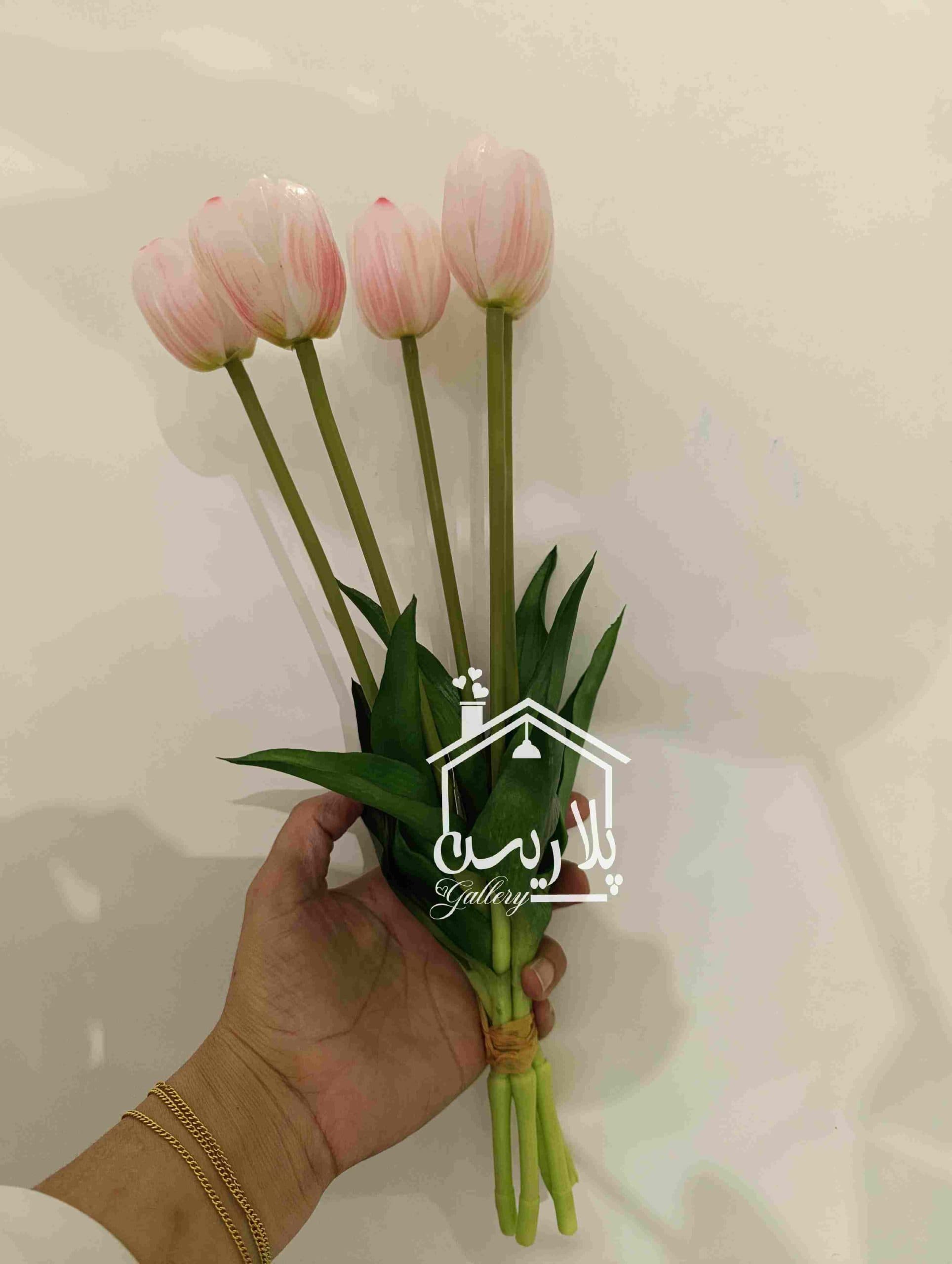 دسته گل لاله لاتکس 5گل 40سانت در 5رنگ — تصویر ۳