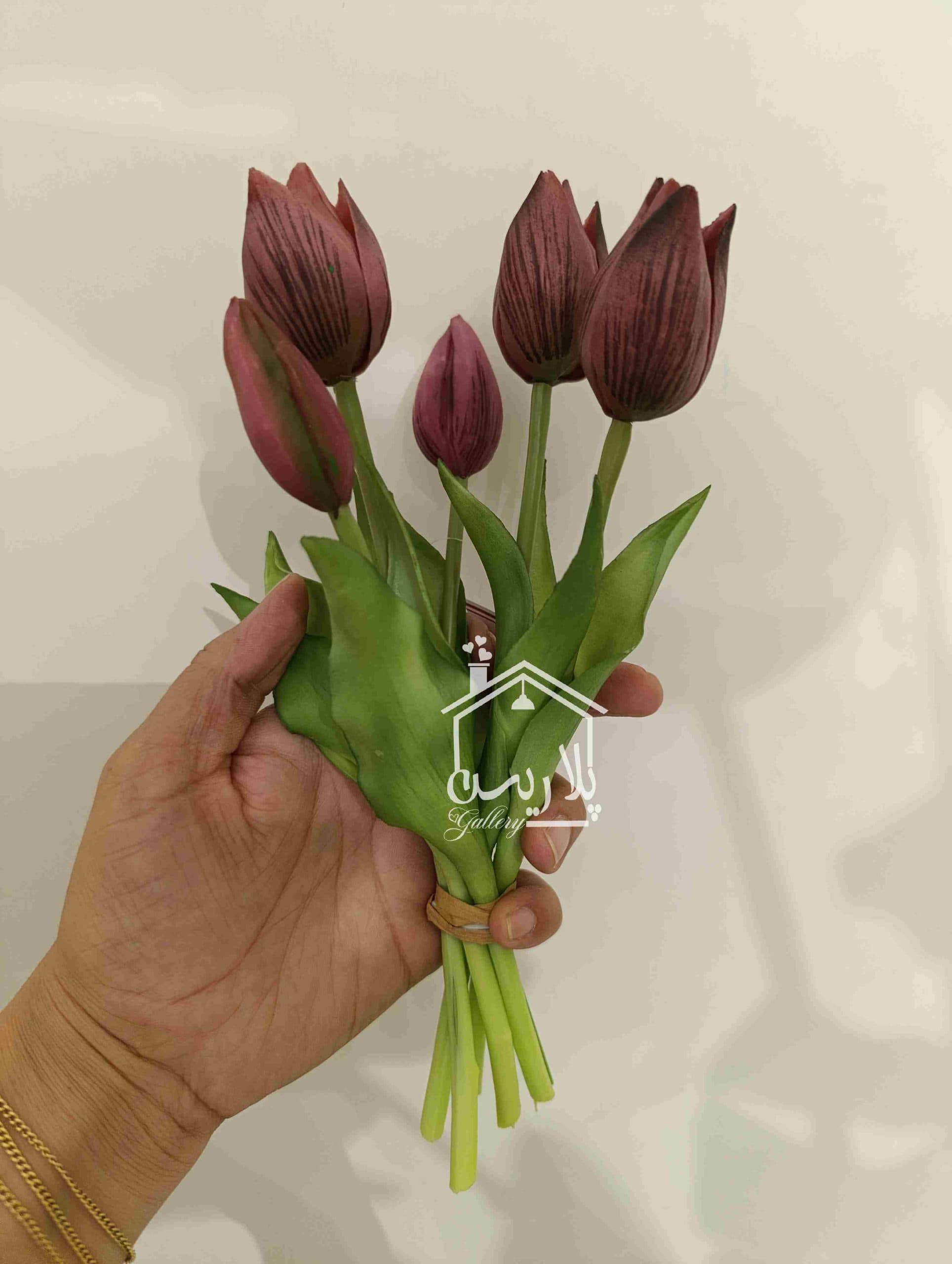 دسته گل لاله لاتکس 5شاخه 25سانت در چهار رنگ — تصویر ۷