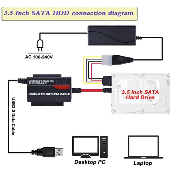مبدل USB3.0 به IDEوSATA فرانت مدل FN-U3ST120 — تصویر ۶