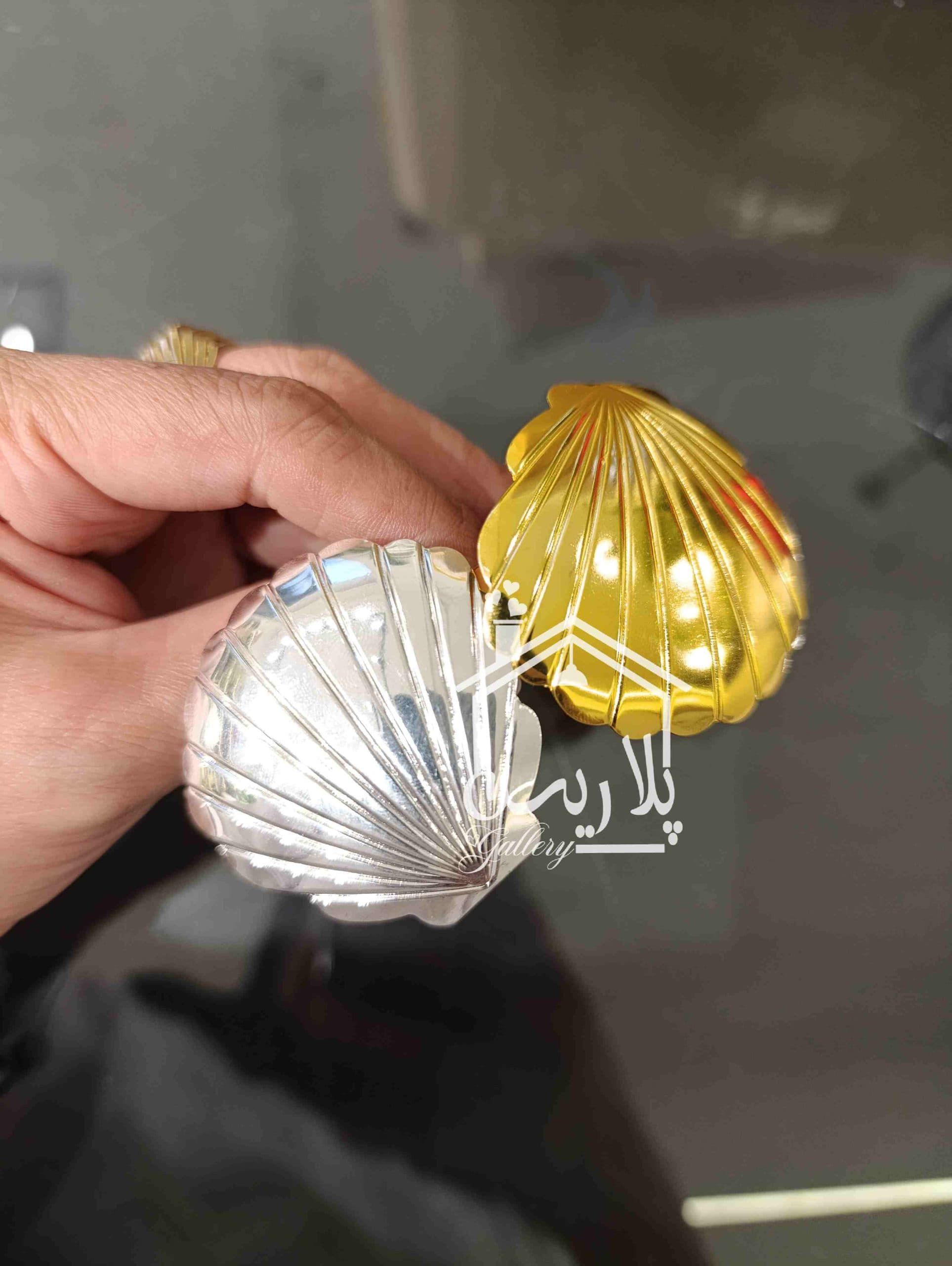 ست 6 تایی حلقه دستمال صدف بزرگ طلایی30117 — تصویر ۲