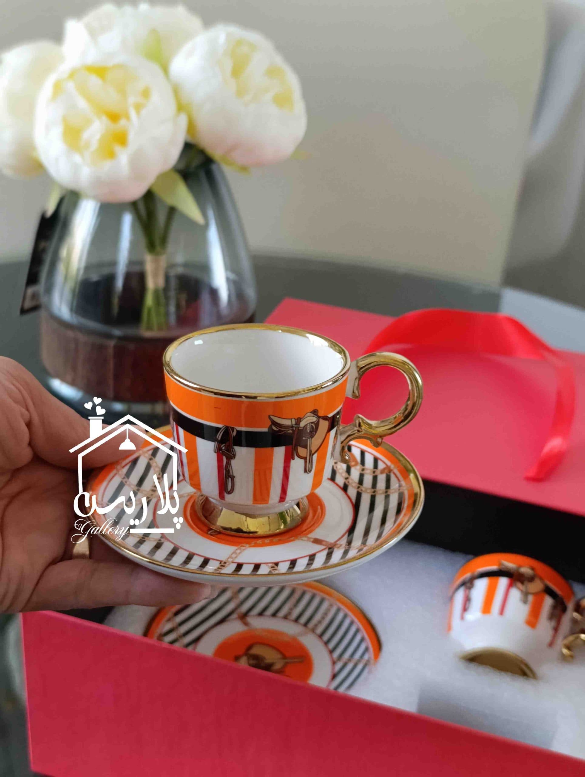 پک کادویی کشویی فنجان قهوه خوری دوتایی هرمس زین 90209 — تصویر ۲