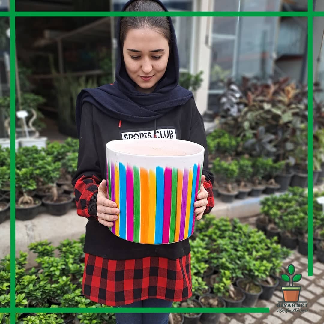 گلدان سرامیکی هفت رنگ