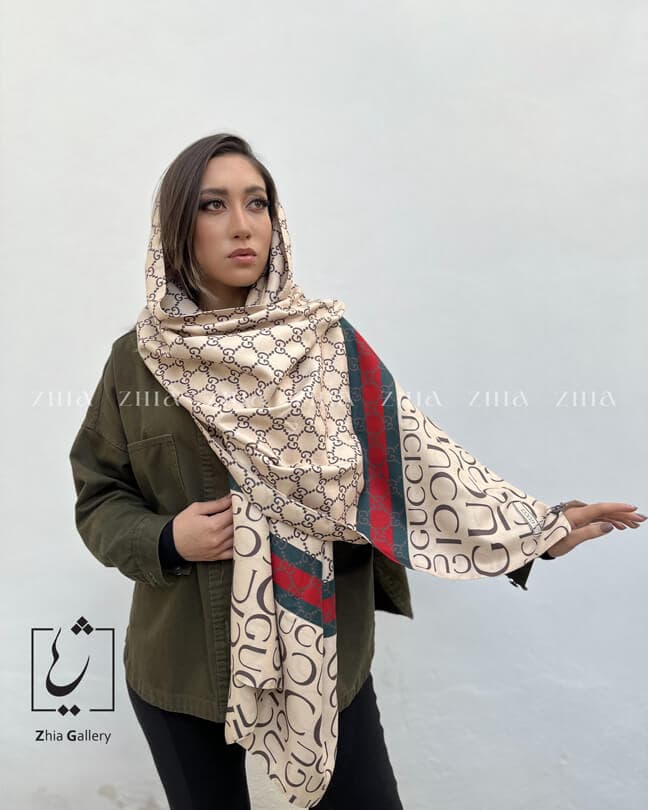 شال موهر دورو طرح پترن گوچی کد 699 — تصویر ۳