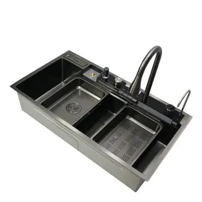 سینک پیانویی 5 کلید دودی سایز 90 — تصویر ۲